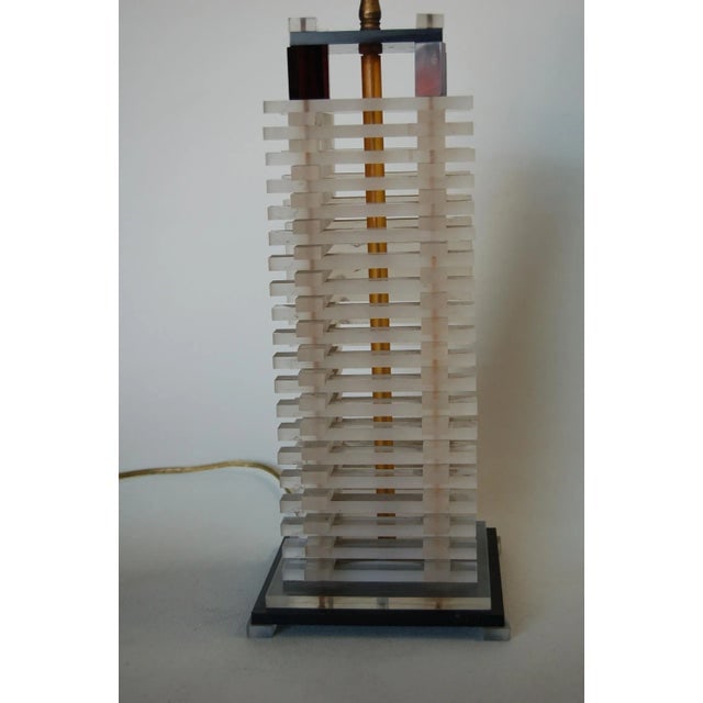 Hollywood Regency Stacked Lucite Table Lamp - 2