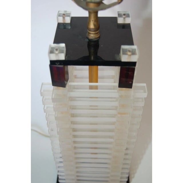 Hollywood Regency Stacked Lucite Table Lamp - 3
