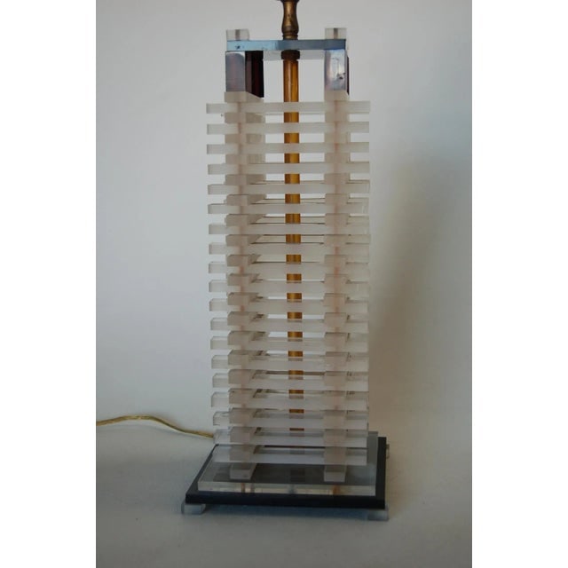 Hollywood Regency Stacked Lucite Table Lamp - 4