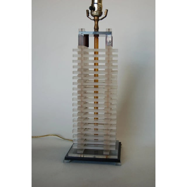 Hollywood Regency Stacked Lucite Table Lamp - 5