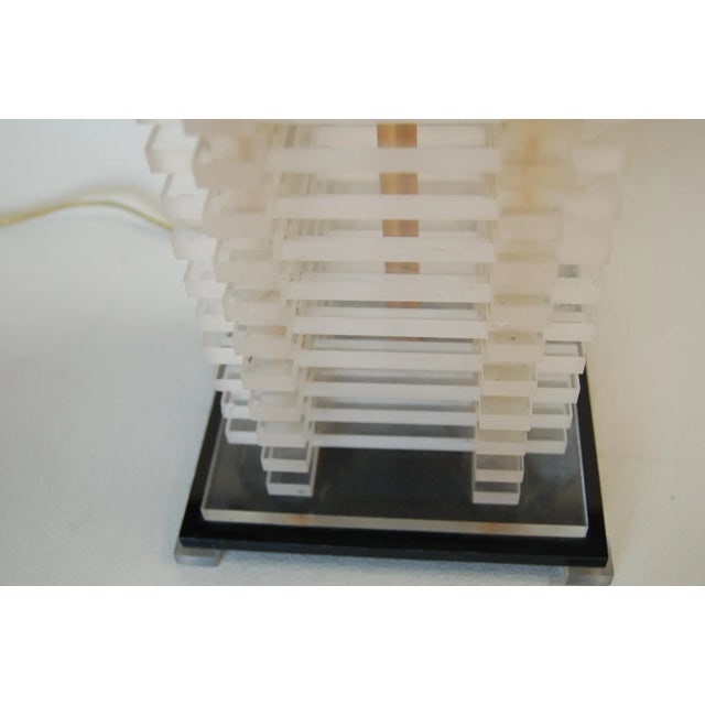 Hollywood Regency Stacked Lucite Table Lamp - 6