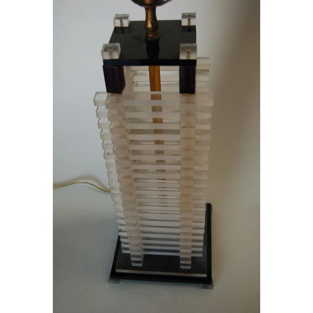 Hollywood Regency Stacked Lucite Table Lamp - 7