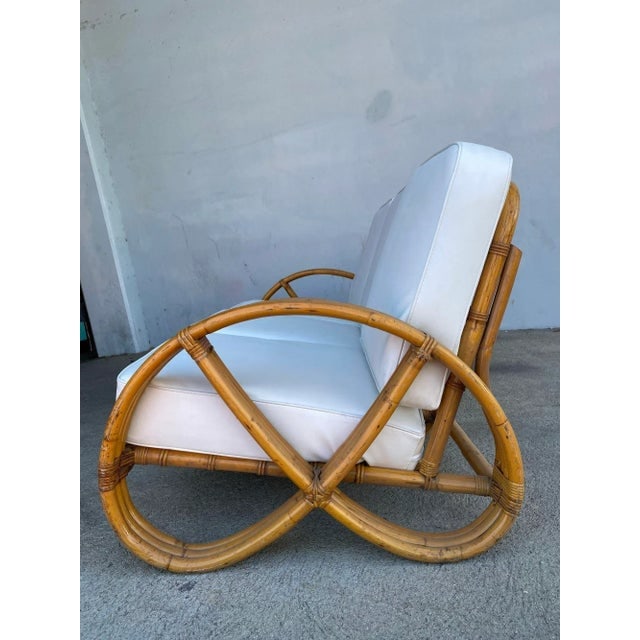 1950s Restored 3/4 Round Pretzel Three-Seat Sofa With Open Base - 7
