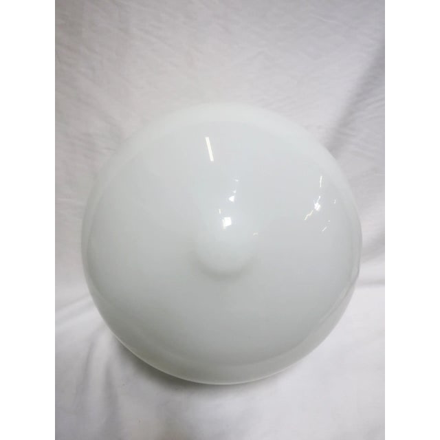 Large Schoolhouse Banded Oval Shape Ceiling Glass Globe Pendant - 3