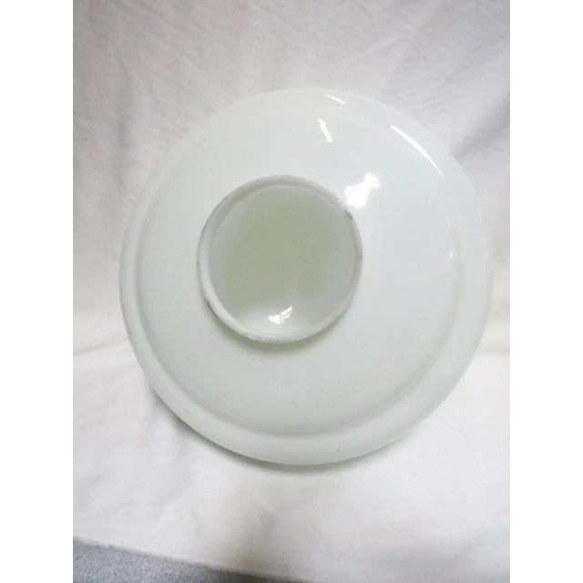Large Schoolhouse Banded Oval Shape Ceiling Glass Globe Pendant - 4