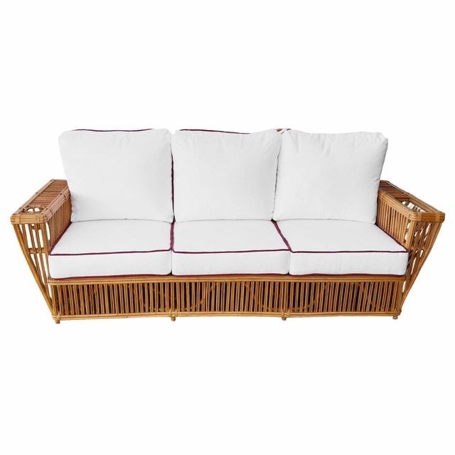 Deco Style "Presidents" Stick Reed Rattan Nantucket Sofa/Lounge Living Room Set - 3