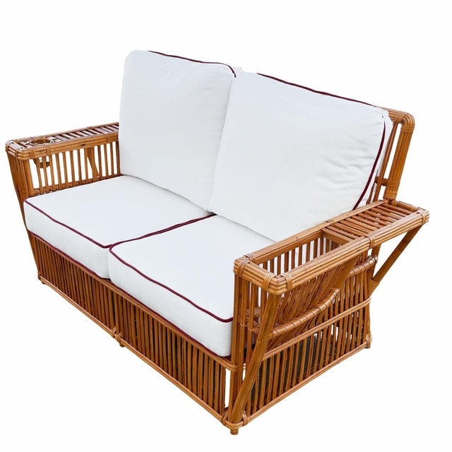Deco Style "Presidents" Stick Reed Rattan Nantucket Sofa/Lounge Living Room Set - 6