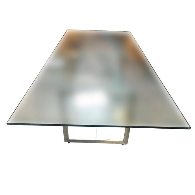 1970s Milo Baughman Chome and Glass 8 Person Dining Table - 2