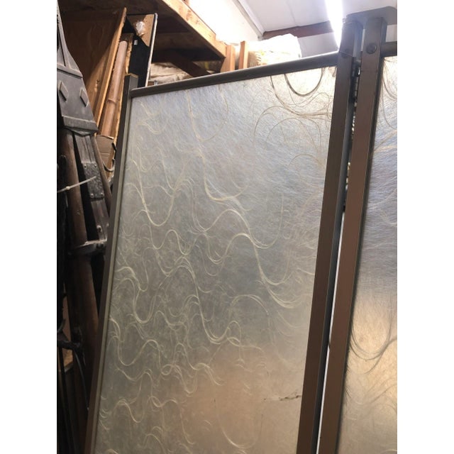 Mid 20th Century Modernist Brushed Aluminum & Spun Fiberglass Folding Screen - 2