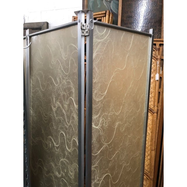 Mid 20th Century Modernist Brushed Aluminum & Spun Fiberglass Folding Screen - 7