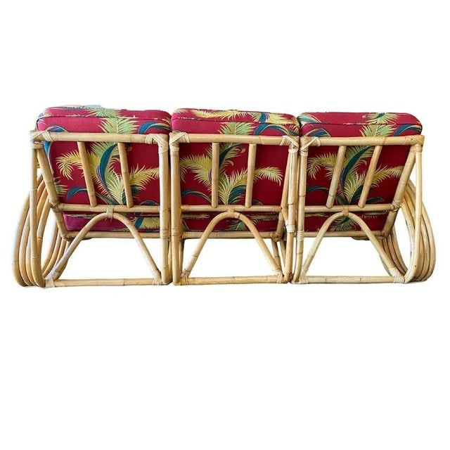1940s Restored Mid-Century Rattan 4-Strand 3/4 Pretzel Sofa & Chair Living Room Set- 2 Pieces - 4