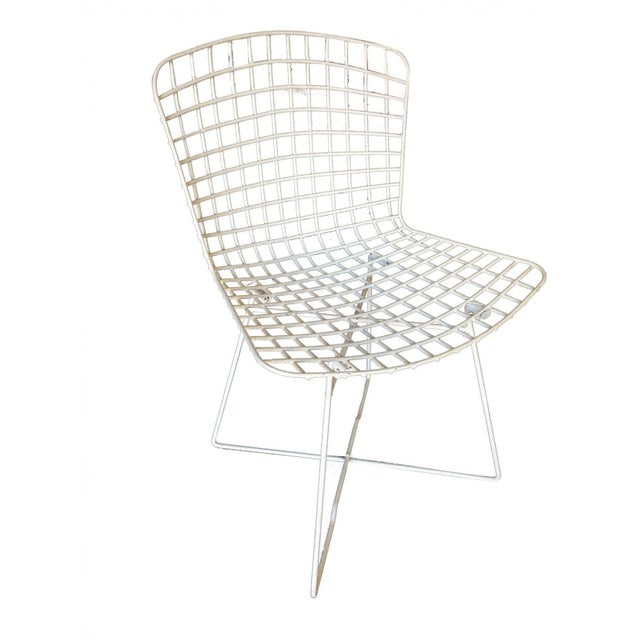 White Bertoia Steel Wire Side Chair by Knoll, Pair - 3