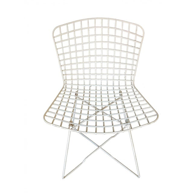 White Bertoia Steel Wire Side Chair by Knoll, Pair - 4