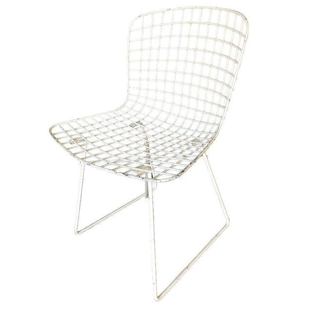 White Bertoia Steel Wire Side Chair by Knoll, Pair - 5
