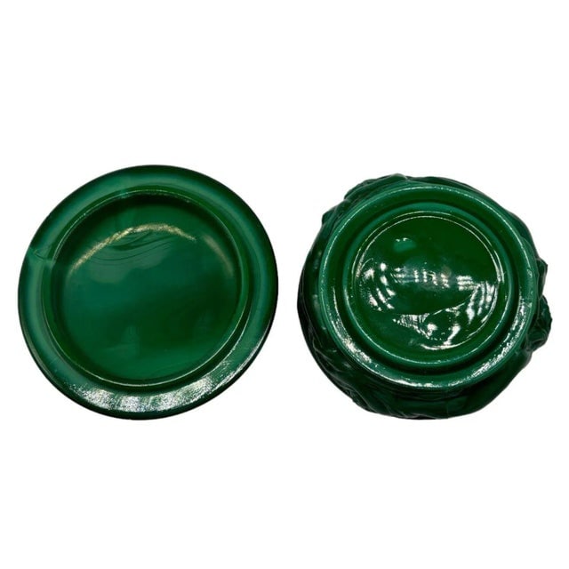 Green Naiads Glass Bonbonniere W/ Bacchantes Powder Box by Heinrich Hoffmann - 5