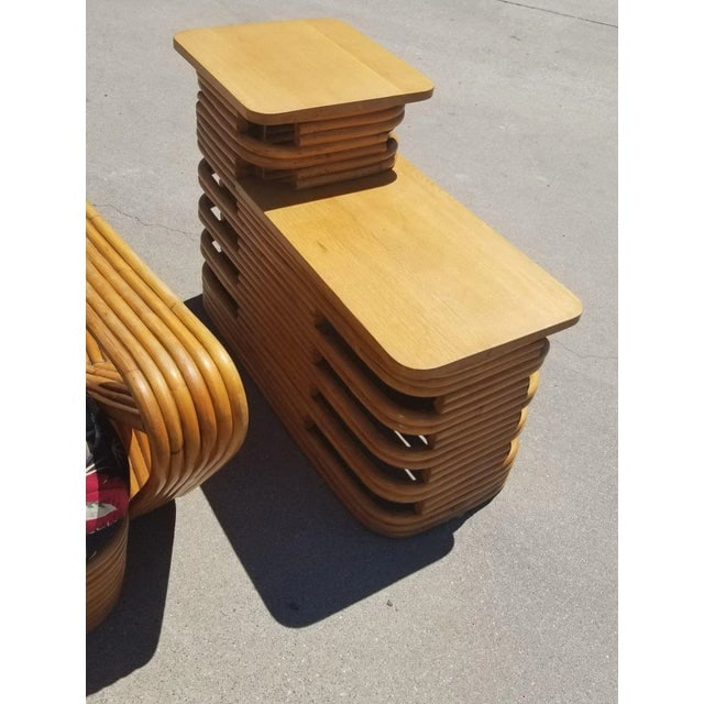 Restored Rattan 6 Strand Square Pretzel Lounge Chair Living Room Set - 3 Pieces - 3