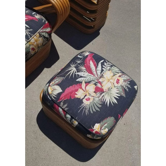 Restored Rattan 6 Strand Square Pretzel Lounge Chair Living Room Set - 3 Pieces - 8