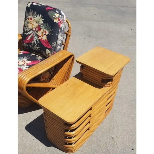 Restored Rattan 6 Strand Square Pretzel Lounge Chair Living Room Set - 3 Pieces - 9