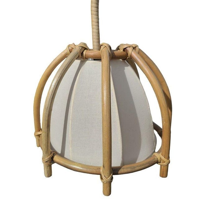 Natural Finish Rattan Skeleton Shade Wall Sconce, Pair - 6