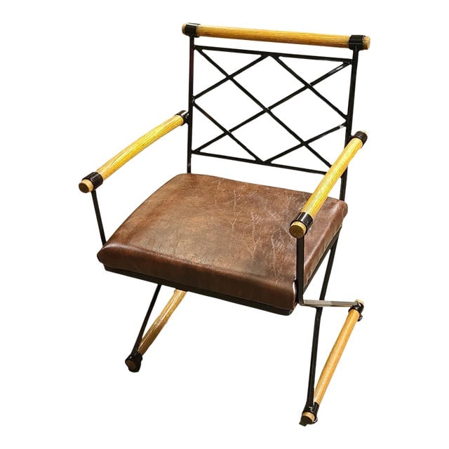 Cleo Baldon Style X-Form Arm Directors Dining Chair, Circa 1970 (1 of 6)