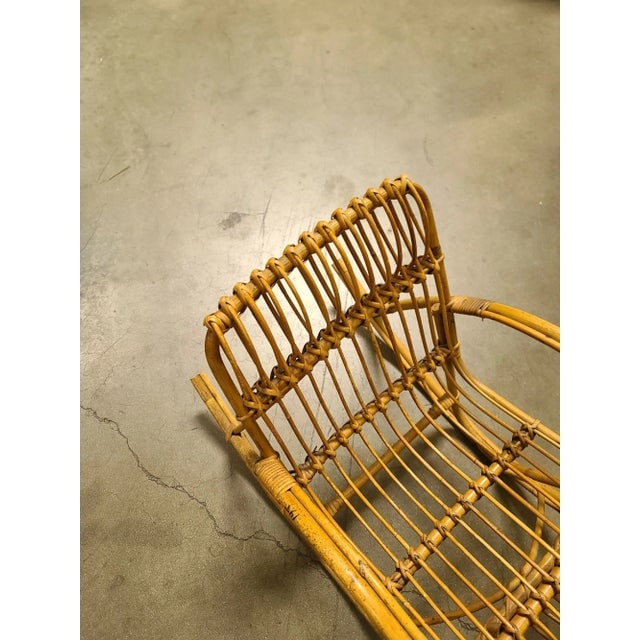 Restored Albini Style Child's Stick Reed Reed Rattan Rocking Chair - 4
