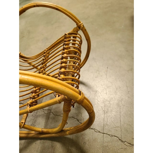 Restored Albini Style Child's Stick Reed Reed Rattan Rocking Chair - 6