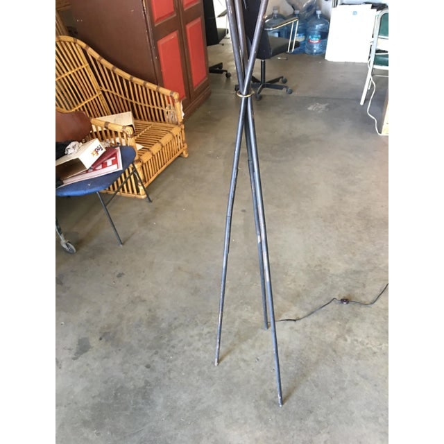 Mid-Century Black Thin Iron Rod Tripod Floor Lamp - 3