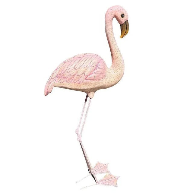 Life-Size Handmade Paper Mache Pink Flamingo Sculpture Signed Sergio Bustamante - 2