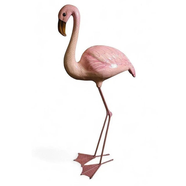 Life-Size Handmade Paper Mache Pink Flamingo Sculpture Signed Sergio Bustamante - 3