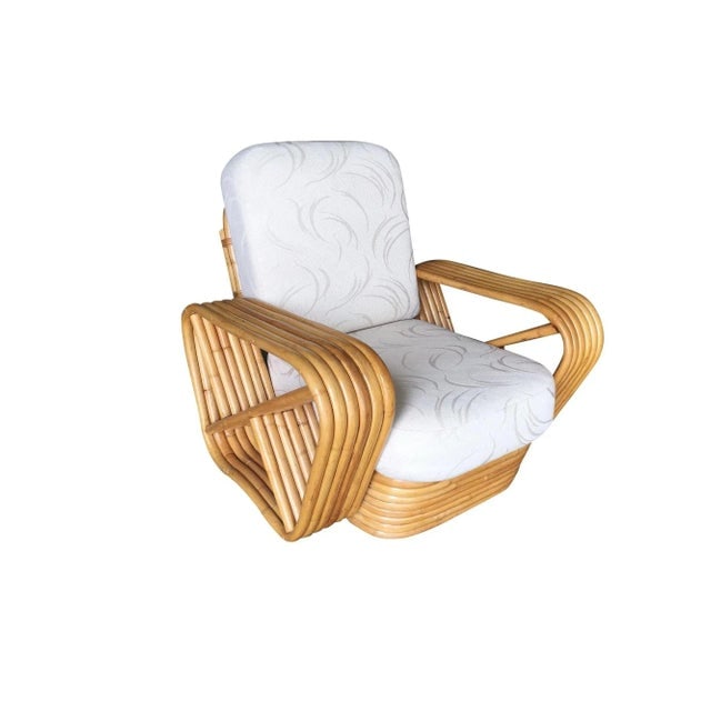 Restored Six-Strand Square Pretzel Rattan Sofa and Lounge Chair Set - 3