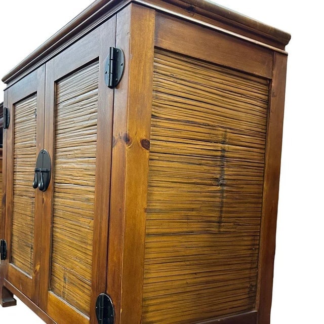 Oriental James Mont Style Koa & Stick Rattan Stereo Cabinet - 7