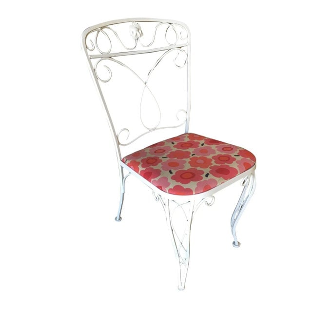 Mid-Century Woodard Glass Top Wrought Iron Scroll Pattern Patio Outdoor Set - 2