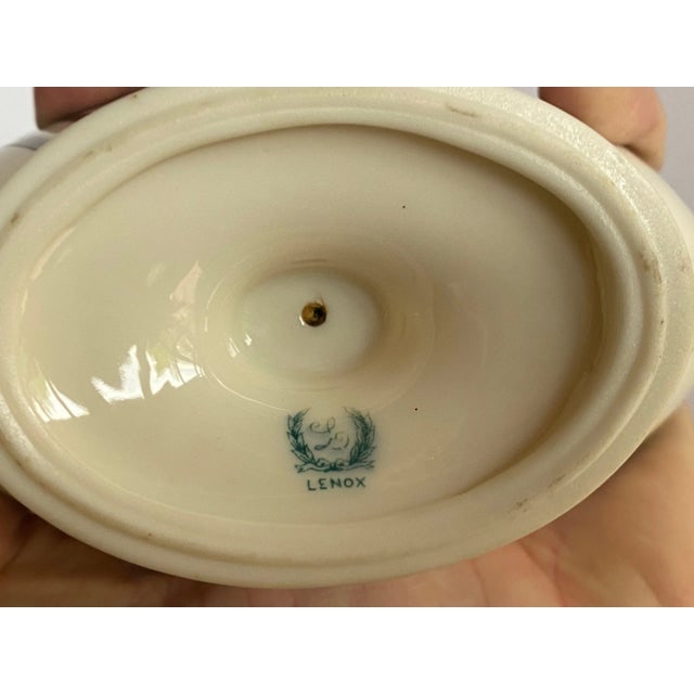 1930s Lenox Art Deco Sugar Bowl With Sterling Silver Overlay - 5