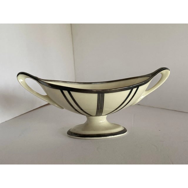 1930s Lenox Art Deco Sugar Bowl With Sterling Silver Overlay - 6