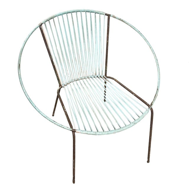 Mid 20th Century Iron and Rubber Cord Loop Outdoor/Patio Chair by Salterini, Pair, Attributed - 2