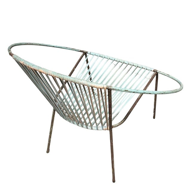 Mid 20th Century Iron and Rubber Cord Loop Outdoor/Patio Chair by Salterini, Pair, Attributed - 5