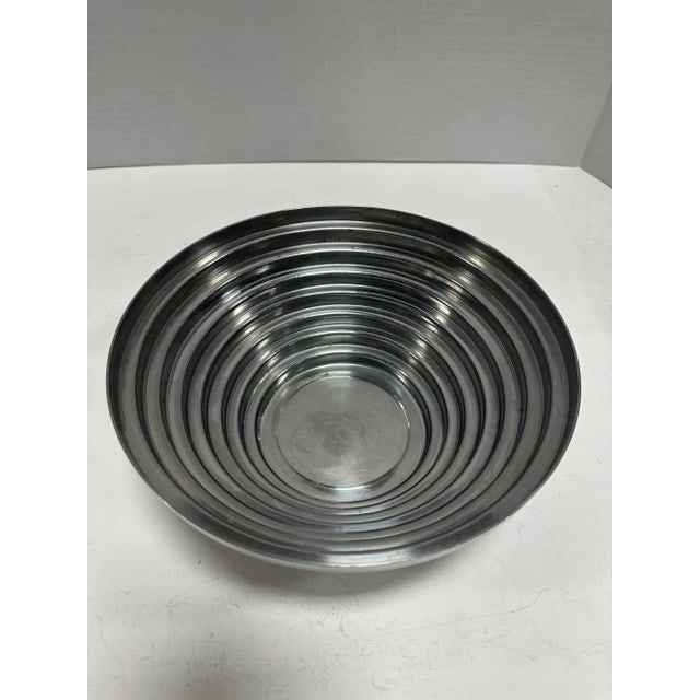 1980's Vintage Post Modern Stainless Steel Devo Maya Bowl Pewtertone by Mann - 8