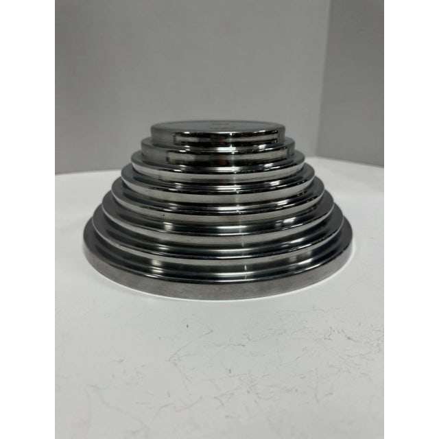 1980's Vintage Post Modern Stainless Steel Devo Maya Bowl Pewtertone by Mann - 9