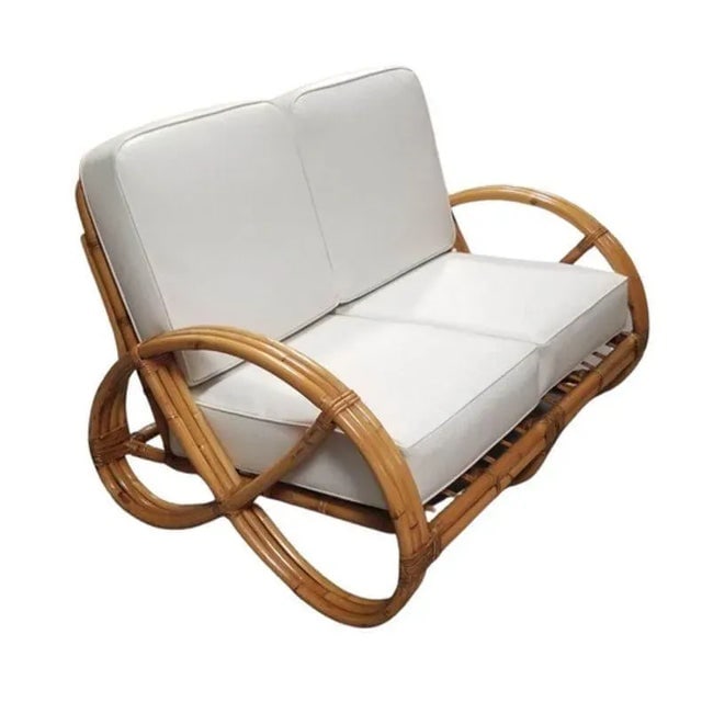 Restored Mid-Century Frankl Style Rattan Three-Strand Full Pretzel Livingroom Set - 3