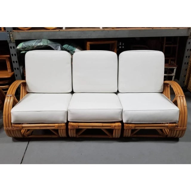 Restored Mid-Century Frankl Style Rattan Three-Strand Full Pretzel Livingroom Set - 8