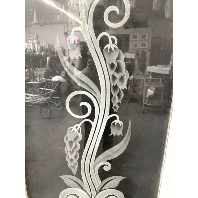 Hand Etched Organic Patterned Art Deco Door, Circa 1920 - 4