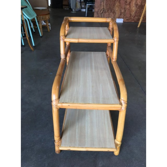Restored Three-Tier "Arch" Side Table W/ Blond Formica Tops - 2