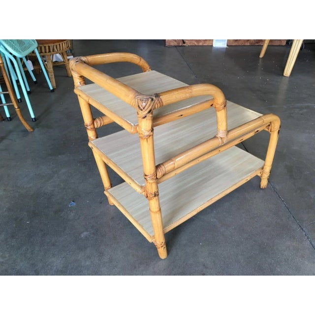 Restored Three-Tier "Arch" Side Table W/ Blond Formica Tops - 4