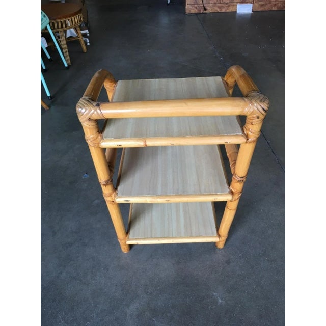 Restored Three-Tier "Arch" Side Table W/ Blond Formica Tops - 5