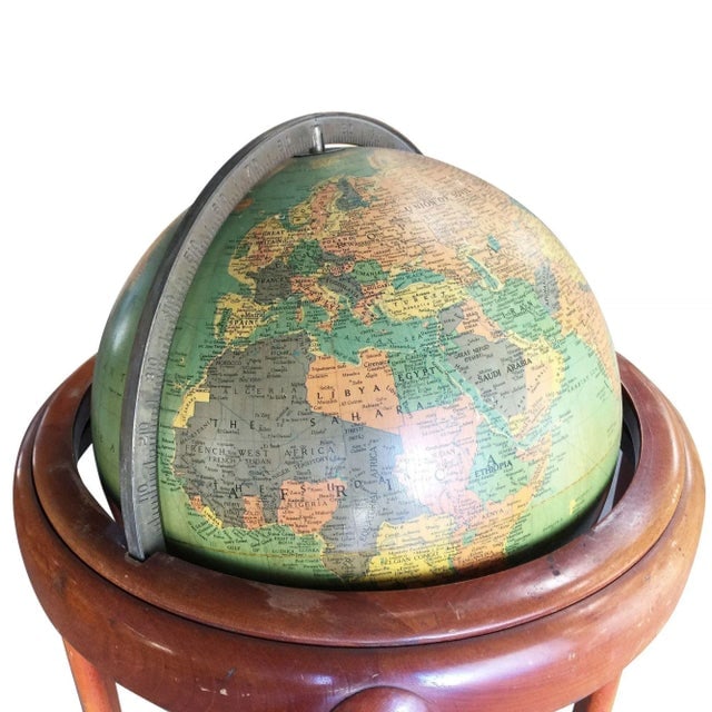 Mid-Century Mahogany Floor Globe by Replogle - 7