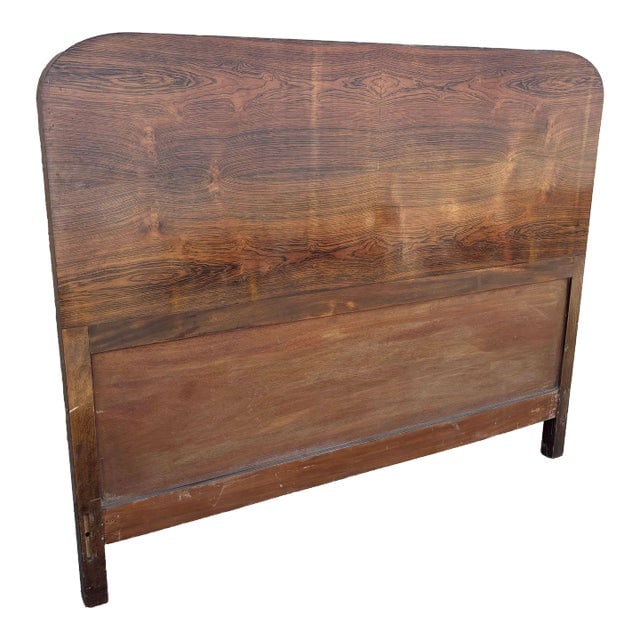 1930s Steamline Art Deco Full-Size Tiger Oak Headboard (1 of 7)