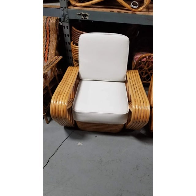 Restored Rattan Six Strand Square 3/4 Pretzel Livingroom Sofa and Chairs Set - 3