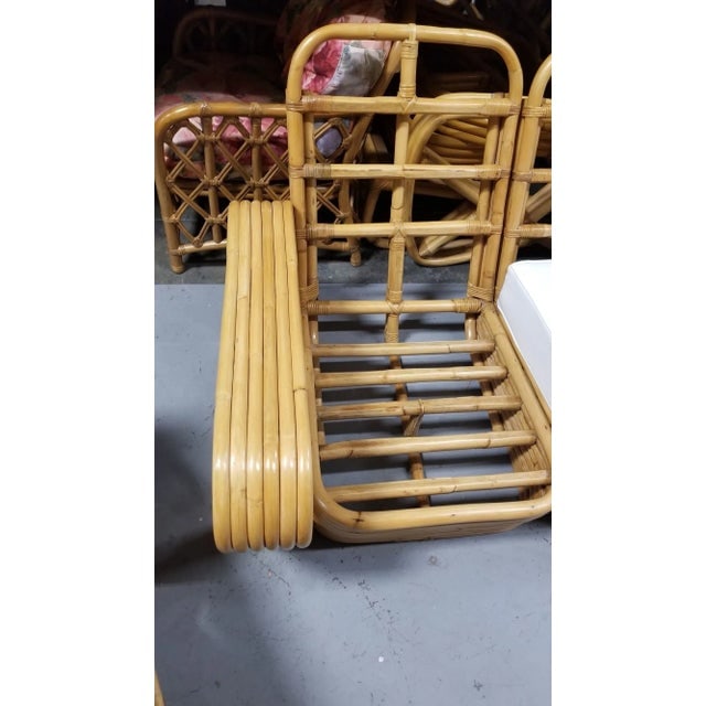Restored Rattan Six Strand Square 3/4 Pretzel Livingroom Sofa and Chairs Set - 5