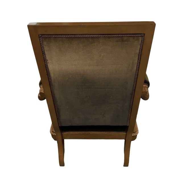 Vintage Velvet Upholstered Gorgeous Armchair With a Painted Dancer on the Back. - 8