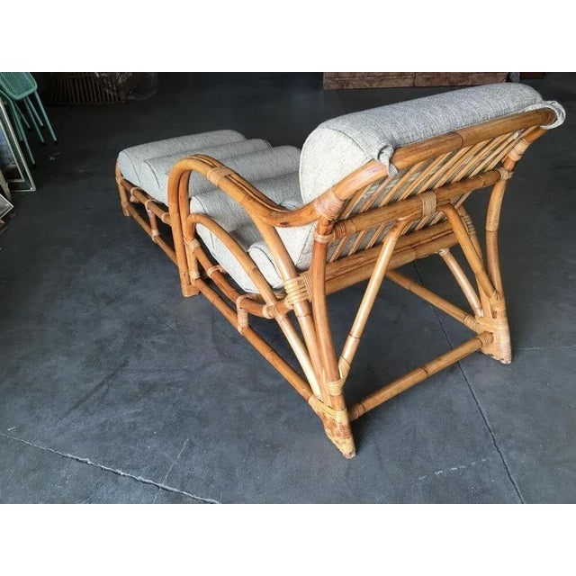 Restored Two-Strand "1940s Transition" Rattan Chaise Lounge - 6
